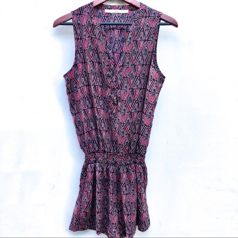 Gibson Women's Romper Medium Sleeveless Shorts Burgundy Black White NWOT